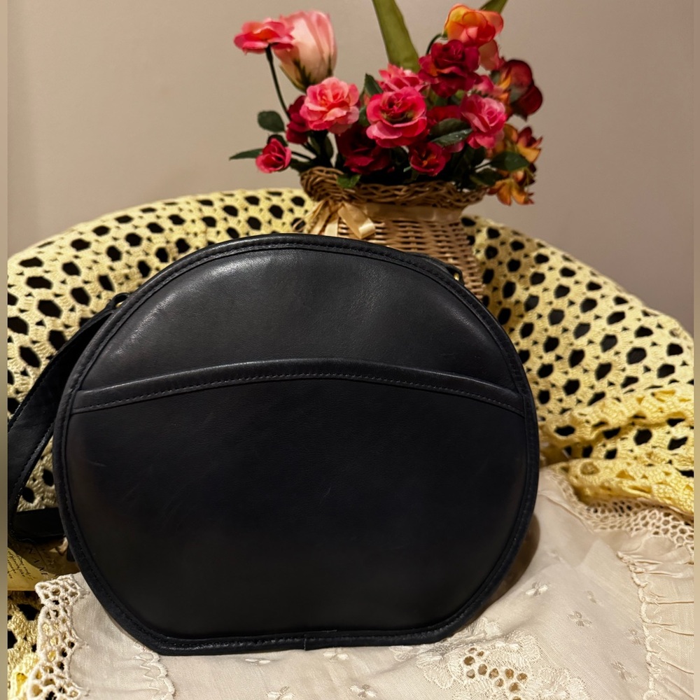 Coach Black Round Leather Crossbody Bag - Picture 2 of 5